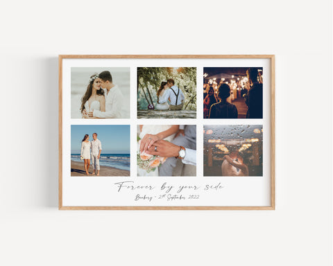Personalised Printed Wedding Photo Collage | Wedding Photo Print | Anniversary gift | Family Portrait | Family Photo |