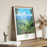 Java Travel Print, Travel Poster of Java, Indonesia, Java Gift, Wall Art Print NQ Media Designs
