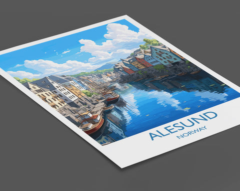 Alesund Poster, Travel Print of Alesund, Norway, Alesund Gift, Travel Gift