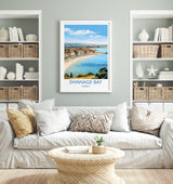Swanage Bay Travel Print, Travel Poster of Swanage Bay, England, Dorset Coast Art, Dorset Gift, Wall Art Print NQ Media Designs
