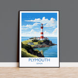 Plymouth Travel Print, Travel Poster of Plymouth, Devon, England, Devon Coast Art, Devon Gift, Wall Art Print NQ Media Designs