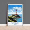 Plymouth Travel Print, Travel Poster of Plymouth, Devon, England, Devon Coast Art, Devon Gift, Wall Art Print