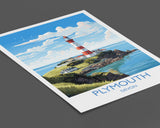 Plymouth Travel Print, Travel Poster of Plymouth, Devon, England, Devon Coast Art, Devon Gift, Wall Art Print NQ Media Designs