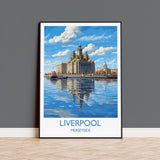 Liverpool Travel Print, Travel Poster of Liverpool, Merseyside, England, North West Coast Art, Liverpool Gift, Wall Art Print NQ Media Designs