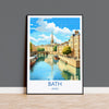 Bath Travel Print, Travel Poster of Bath, England, Cotswolds Art, Bath Gift, Wall Art Print NQ Media Designs