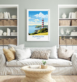 Plymouth Travel Poster, Travel Print of Plymouth, Devon, England, Devon Coast Art, Devon Gift, Wall Art Print NQ Media Designs