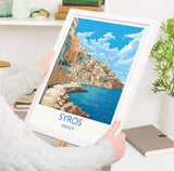 Syros Travel Print, Travel Poster of Syros, Greece Gift, Greek Islands Art, Syros Gift, Wall Art Print NQ Media Designs