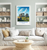 Stonehenge Travel Print, Travel Poster of Stonehenge, England, Wiltshire, Stonehenge Gift, Wall Art Print NQ Media Designs