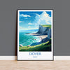 Dover Travel Print, Travel Poster of Dover, England, Kent Coast Art, White Cliffs Gift, Wall Art Print NQ Media Designs