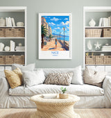 Nice Travel Poster, Travel Print of Nice, France, Nice Art, Nice Gift, Wall Art Print NQ Media Designs
