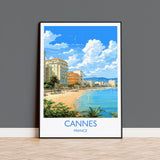 Cannes Travel Poster, Travel Print of Cannes, France, Cannes Art, Canne Gift, Wall Art Print NQ Media Designs