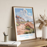 Hunstanton Beach Travel Print, Travel Poster of Hunstanton Beach, Norfolk, England, Norfolk Art, Norfolk Gift, Wall Art Print NQ Media Designs