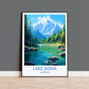 Lake Jasna Travel Poster, Travel Print of Lake Jasna, Slovenia, Slovenia Art, Lake Jasna Gift, Wall Art Print
