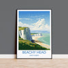 Beachy Head Travel Print, Travel Poster of Beachy Head, England, Kent Coast Art, White Cliffs Gift, Wall Art Print NQ Media Designs