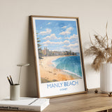 Manly Beach Poster, Travel Print of Manly Beach, Sydney, New South Wales, Australia, Travel Gift NQ Media Designs