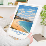 Manly Beach Poster, Travel Print of Manly Beach, Sydney, New South Wales, Australia, Travel Gift NQ Media Designs