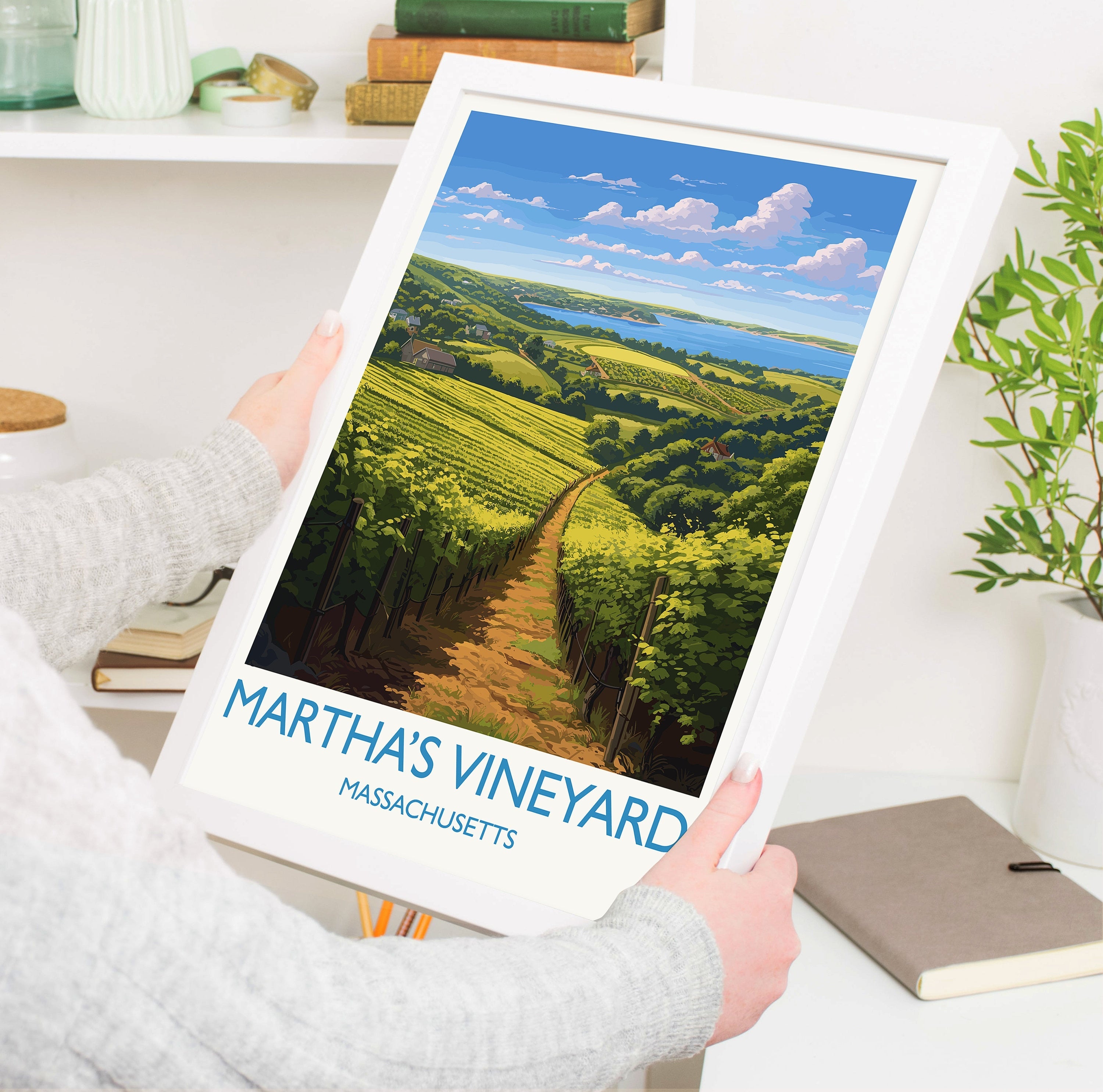 Martha's Vineyard Poster, Travel Print of Martha's Vineyard, Massachusetts, USA, Travel Gift NQ Media Designs