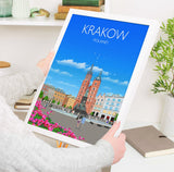 Krakow Travel Print, Travel Poster of Krakow, Poland, Krakow Gift, Poland Wall Art NQ Media Designs