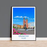Krakow Travel Poster, Travel Print of Krakow, Poland, Krakow Gift, Poland Wall Art NQ Media Designs