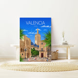 Valencia Travel Print, Travel Poster of Valencia, Spain, Valencia Cityscape, Valencia Gift NQ Media Designs