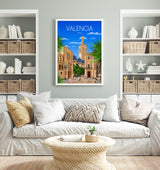 Valencia Travel Print, Travel Poster of Valencia, Spain, Valencia Cityscape, Valencia Gift NQ Media Designs