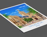 Travel Poster of Valencia, Travel Print of Valencia, Valencia, Spain, Spain Travel Poster, Valencia Cityscape, Valencia Gift NQ Media Designs