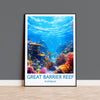 Great Barrier Reef Print, Travel Poster of Great Barrier Reef, Queensland, Australia, Travel Gift NQ Media Designs