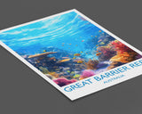 Great Barrier Reef Print, Travel Poster of Great Barrier Reef, Queensland, Australia, Travel Gift NQ Media Designs