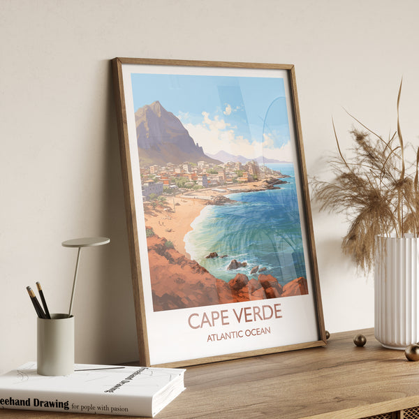 Cape Verde Travel Poster, Travel Print of Cape Verde, Africa, Cape Verde Art, Cape Verde Gift, Wall Art Print