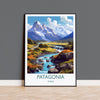 Patagonia Travel Print, Travel Poster of Patagonia, Chile, South America, Patagonia Gift NQ Media Designs