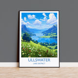 Ullswater Travel Poster, Ullswater Travel Print, England, Cumbria Art, Ullswater Gift, Wall Art Print NQ Media Designs