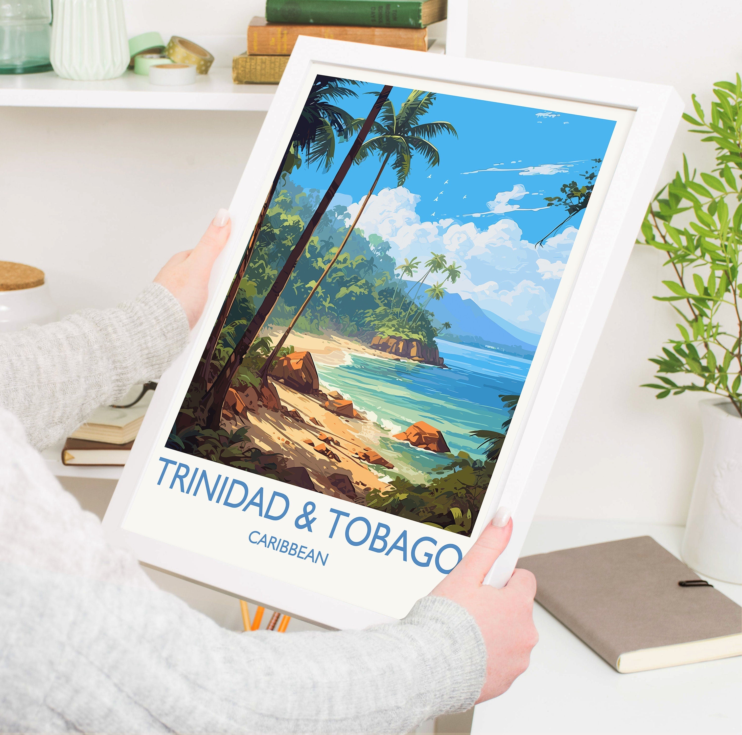 Trinidad and Tobago Travel Print, Travel Poster of Trinidad and Tobago, Caribbean, Trinidad and Tobago Gift, Wall Art Print NQ Media Designs