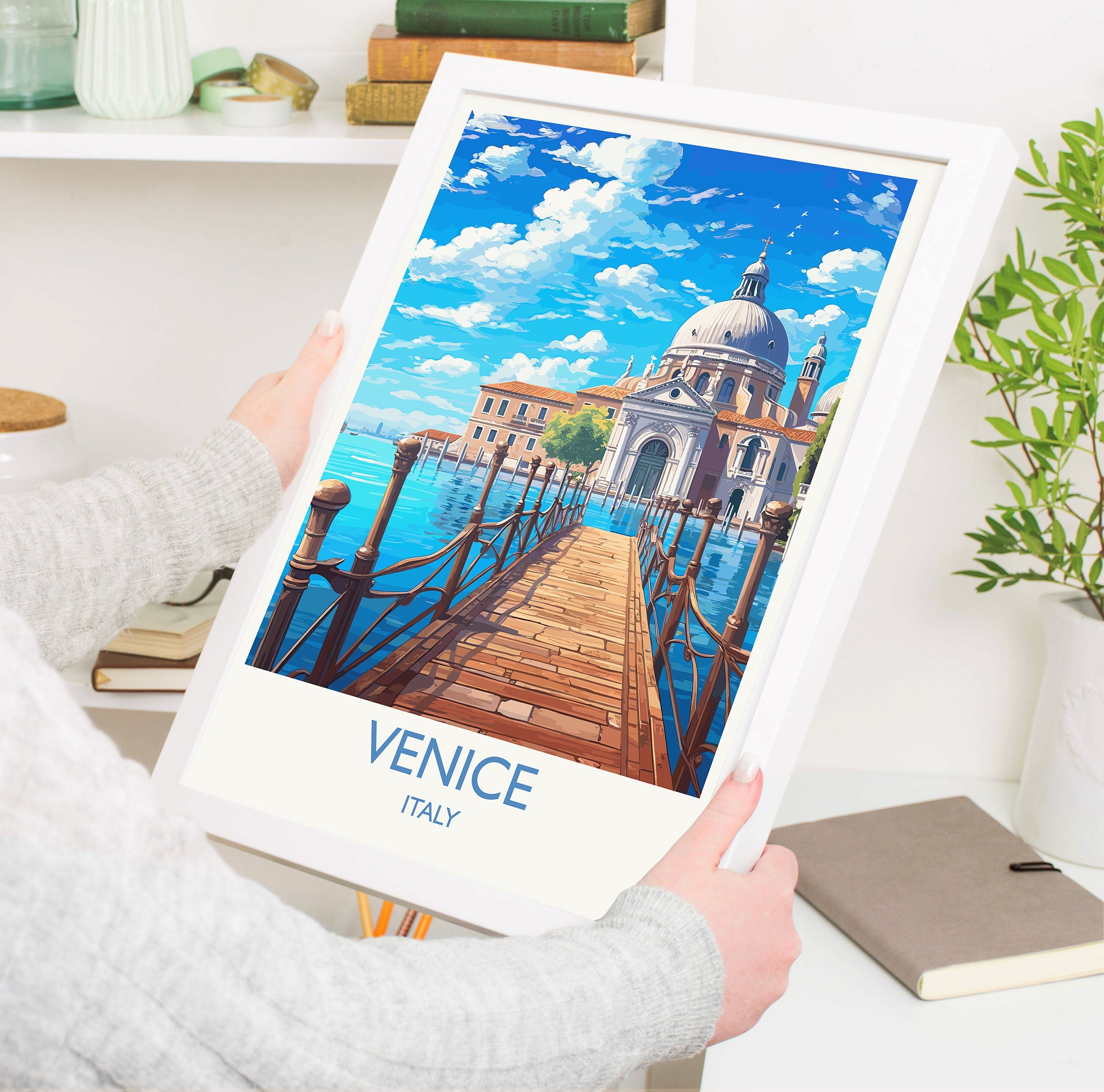 Venice Travel Print, Travel Poster of Venice, Italy, Venice Art, Venice Gift, Wall Art Print NQ Media Designs