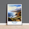 Big Sur Travel Poster, Travel Print of Big Sur, California, Big Sur Gift, USA Gift, Wall Art Print NQ Media Designs