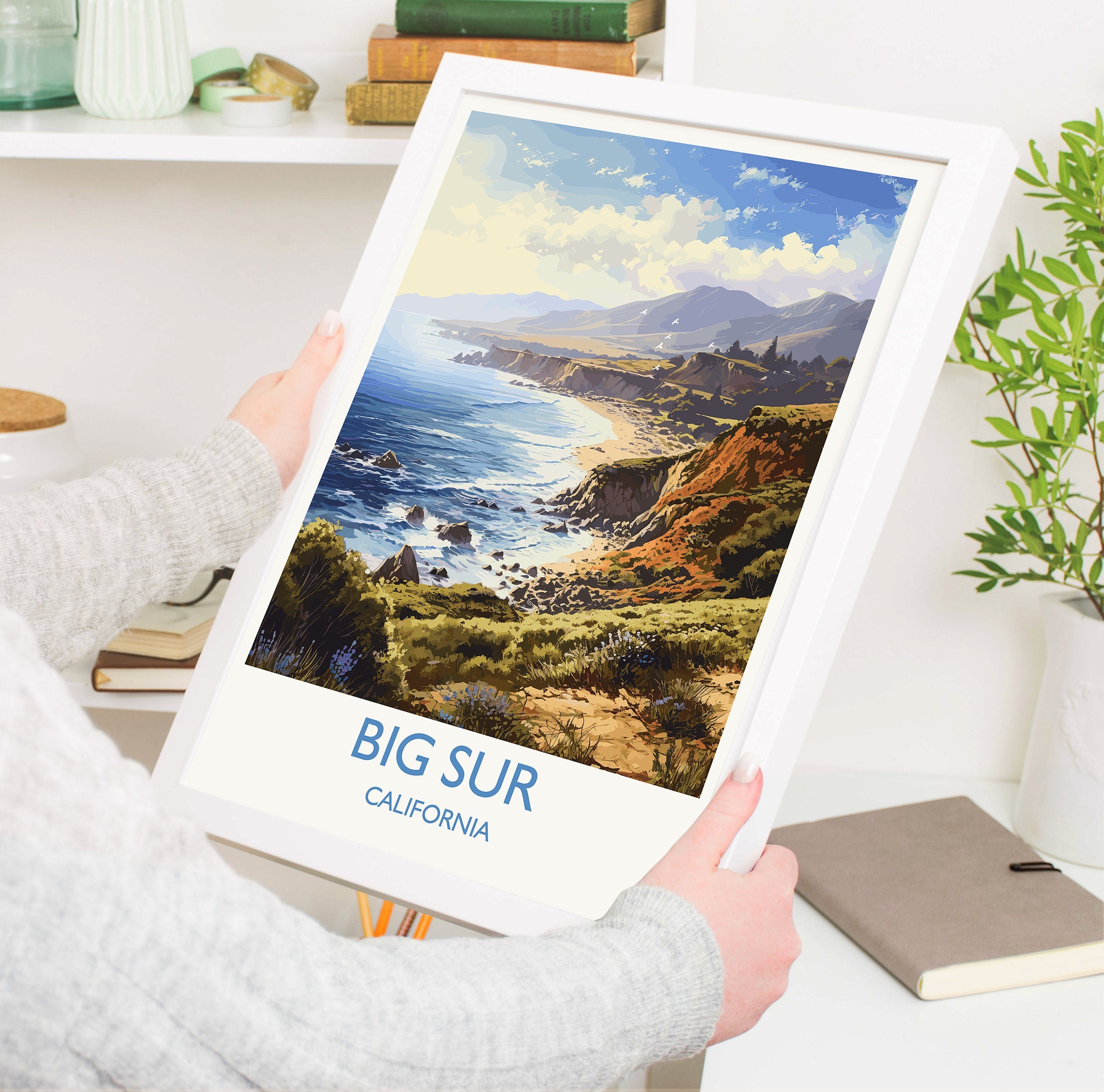 Big Sur Travel Poster, Travel Print of Big Sur, California, Big Sur Gift, USA Gift, Wall Art Print NQ Media Designs