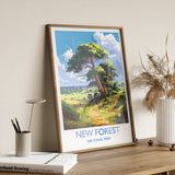 New Forest Travel Print, Travel Poster of New Forest, England, New Forest Art, New Forest Gift, Wall Art Print NQ Media Designs