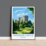 Windsor Castle Travel Print, Travel Poster of Windsor Castle, Berkshire, England, Windsor Castle Gift, Wall Art Print NQ Media Designs