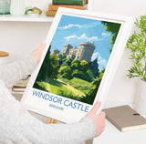 Windsor Castle Travel Print, Travel Poster of Windsor Castle, Berkshire, England, Windsor Castle Gift, Wall Art Print NQ Media Designs