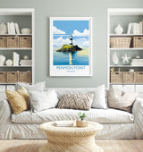 Penmon Point Travel Poster, Penmon Point Travel Print, Penmon Lighthouse, Anglesey, Wales, Welsh Art, Anglesey Gift, Wall Art Print NQ Media Designs