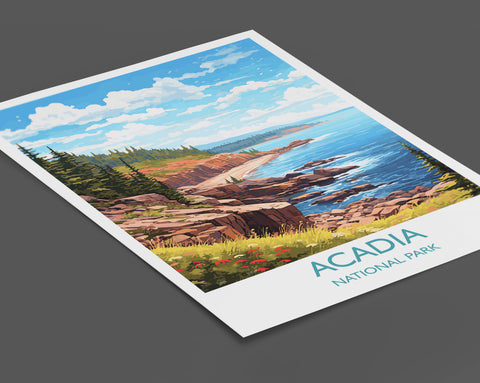 Acadia Travel Print, Travel Poster of Acadia National Park, Maine, USA, Acadia Travel Gift