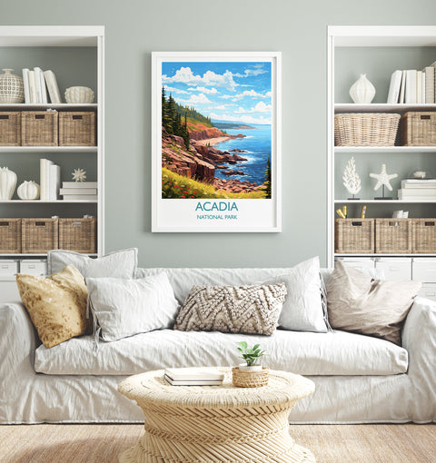 Acadia Travel Print, Travel Poster of Acadia National Park, Maine, USA, Acadia Travel Gift