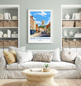 Bury St Edmunds Travel Print, Travel Poster of Bury St Edmunds, Suffolk, England, Suffolk Art, Bury St Edmunds Gift, NQ Media Designs