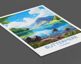 Buttermere Travel Poster, Buttermere Travel Print, England, Cumbria Art, Buttermere Gift, Lake District, Wall Art Print NQ Media Designs