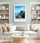 Giants Causeway Travel Print, Travel Poster of Giants Causeway, Ireland, Giants Causeway Gift, Ireland Gift, Wall Art Print NQ Media Designs