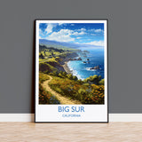 Big Sur Travel Print, Travel Poster of Big Sur, California, Big Sur Gift, USA Gift, Wall Art Print NQ Media Designs