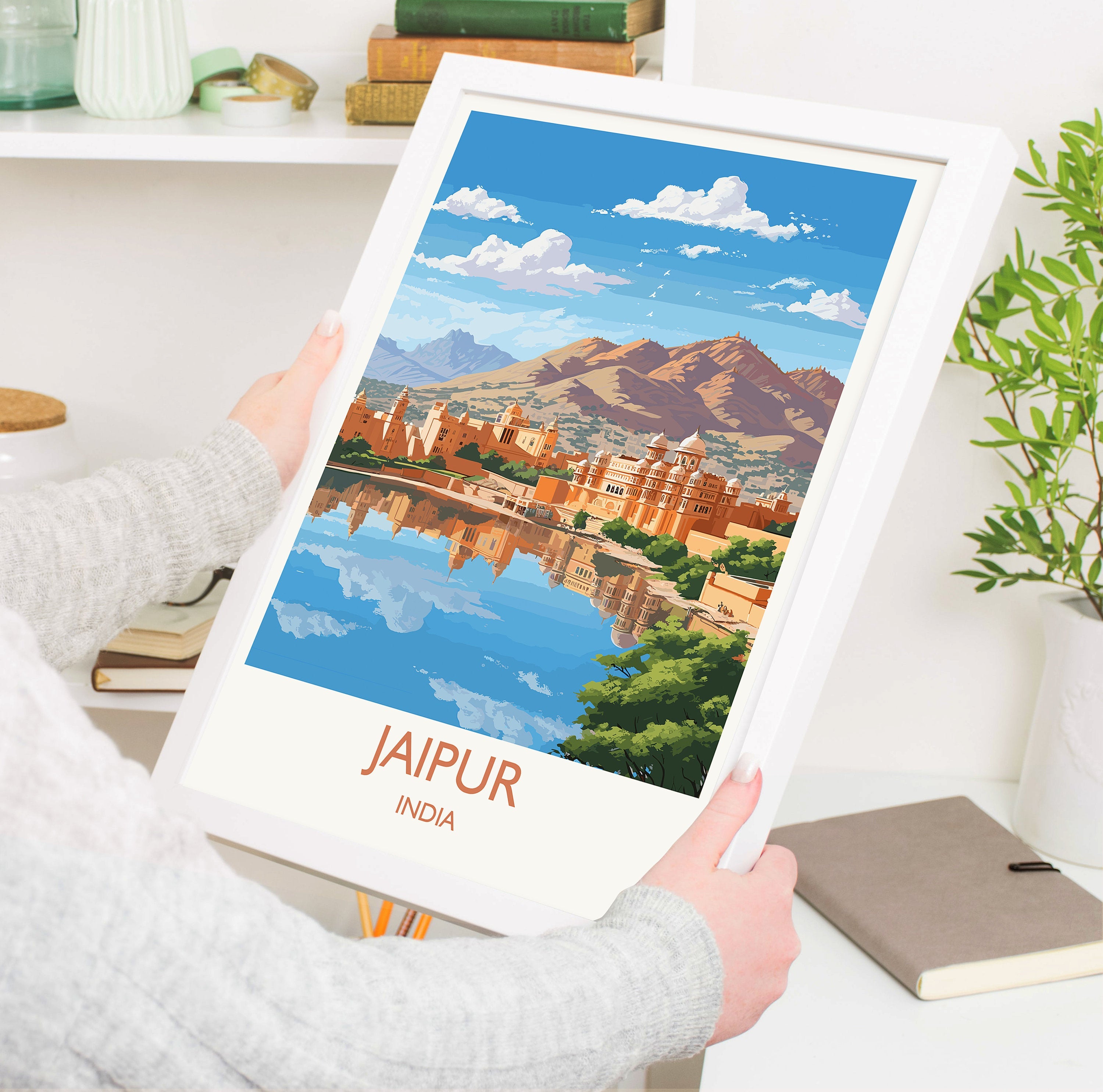 Jaipur Travel Print, Travel Poster of Jaipur, India, Jaipur Gift, India Gift, Wall Art Print NQ Media Designs