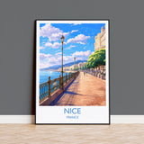 Nice Travel Print, Travel Poster of Nice, France, Nice Art, Nice Gift, Wall Art Print NQ Media Designs