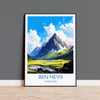 Ben Nevis Travel Poster, Travel Print of Ben Nevis, Ben Nevis Gift, Scotland Art, Ben Nevis Gift, Wall Art Print
