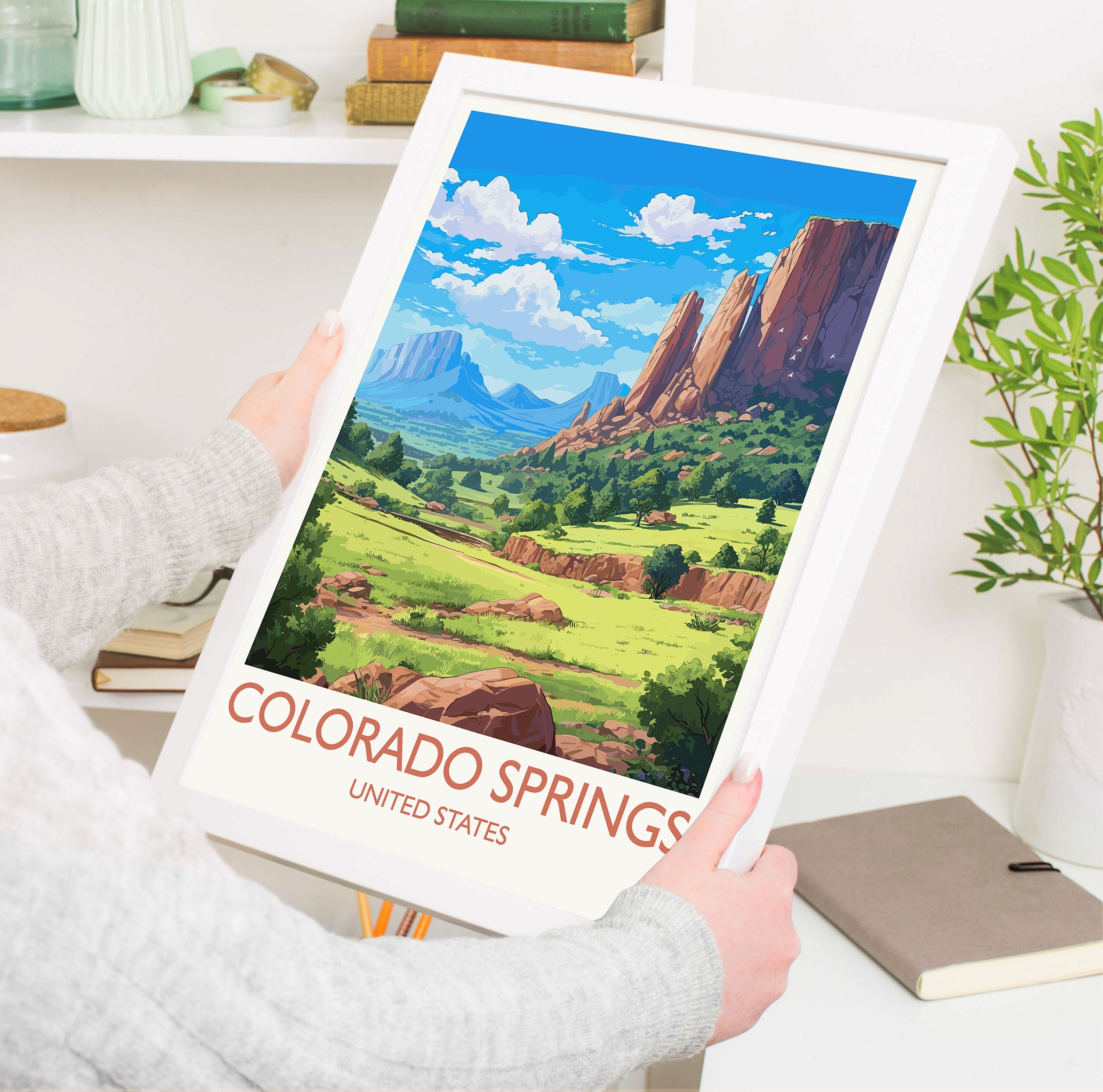 Colorado Springs Travel Print, Travel Poster of Colorado Springs, Colorado, USA, Colorado Springs Travel Gift NQ Media Designs