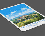 Aix-en-Provence Travel Poster, Travel Print of Aix-en-Provence, France, Provence Art, Aix-en-Provence Gift, Wall Art Print NQ Media Designs